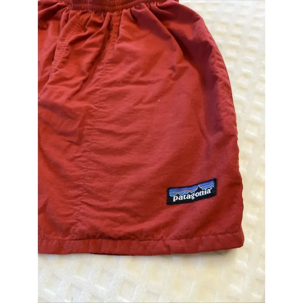 VTG Patagonia Kids Youth M (10) Red Nylon Swim Trunks Lined w Mesh READ STAIN